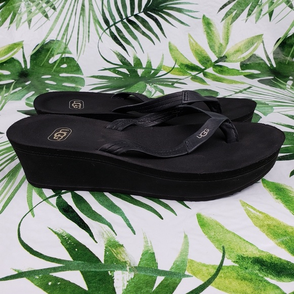 UGG Shoes - Ugg Australia Ruby Wedge thong sandals black 7